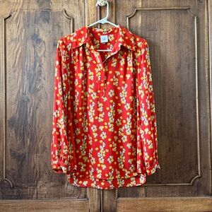 Red Floral Blouse